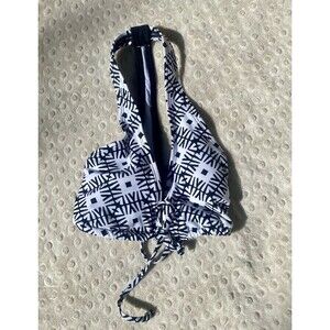 Old Navy Women's Black and White Graphic Racerback Triangle Bikini Top s…